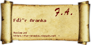 Für Aranka névjegykártya